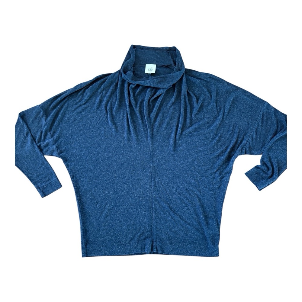 Cabi Top Quinn Size XS Long Sleeve Pullover Heathered Blue Shirt #3227